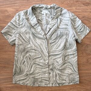 Haven Well Within Button Down Shirt Women’s Medium 55% Linen 45% Organic Cotton